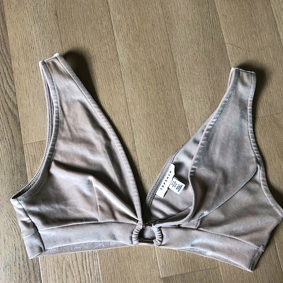 Top Shop Velvet Bra Top - Picture 2 of 3